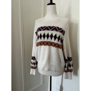 525‎ America Ivory Fair Isle Sweater NWT | S